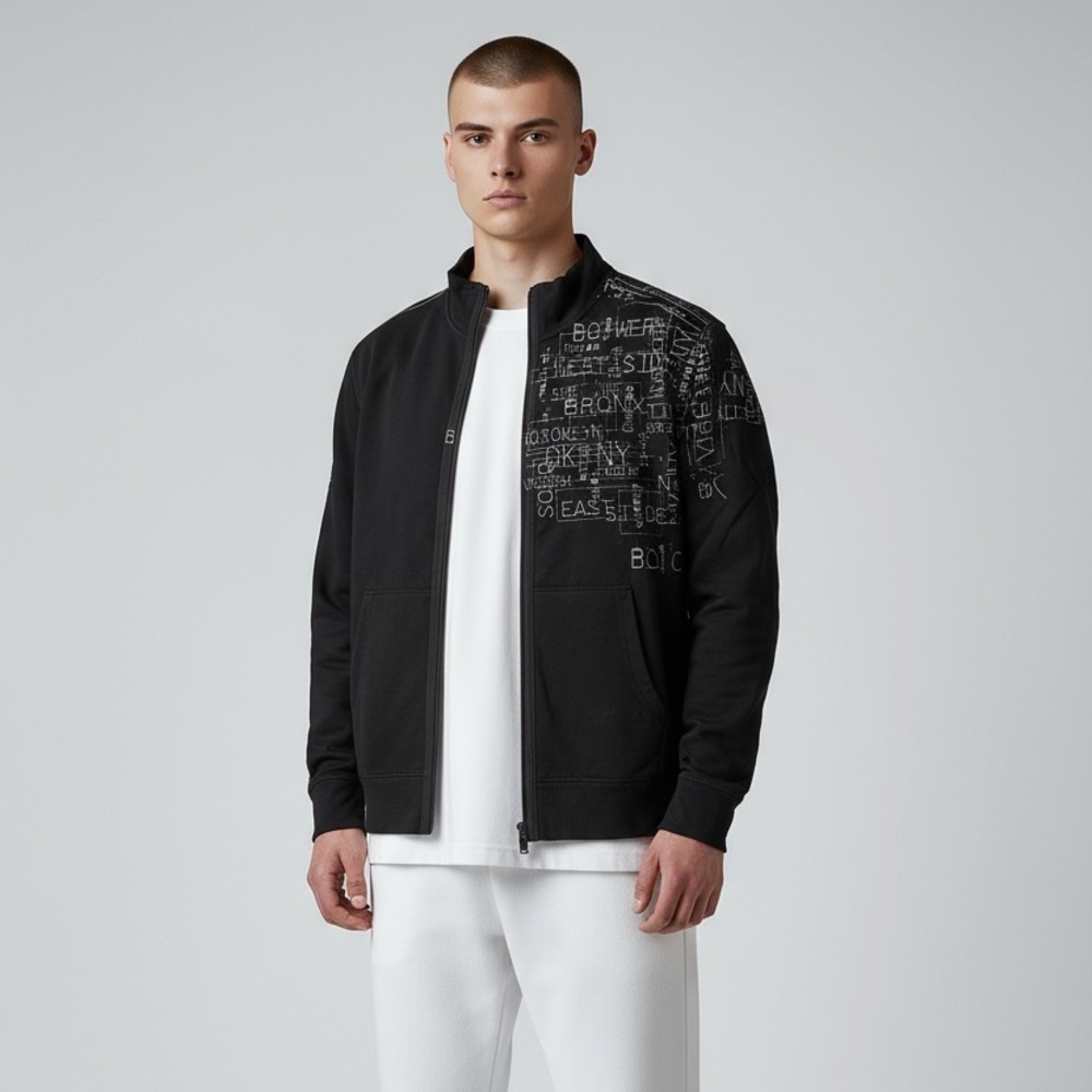DKNY Black Jacket with Graphic Design